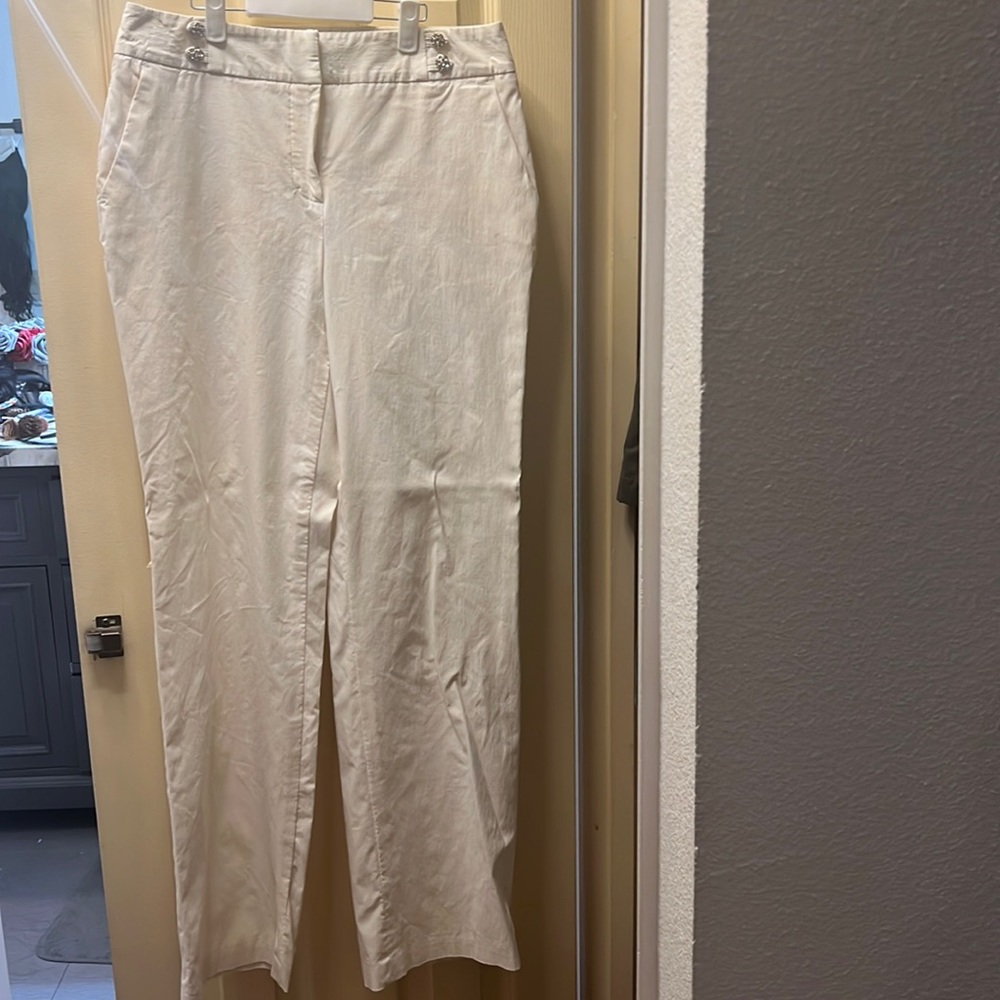 Willi Smith Cream high waisted trousers 8